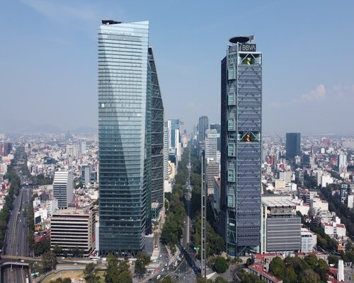A view of office buildings in Mexico City